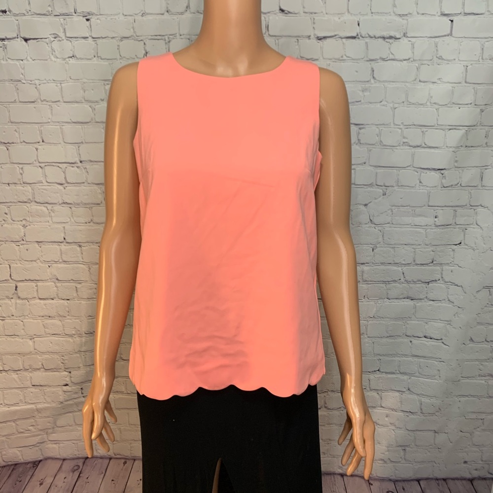 J. Crew coral blouse with back detail size XXS scalloped blouse top